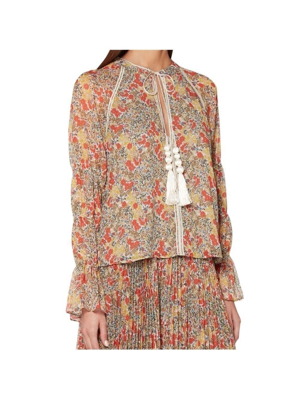 Alexis Multi-Coloured Floral Samera Top Large *MISSING TASSEL NECKTIE*
